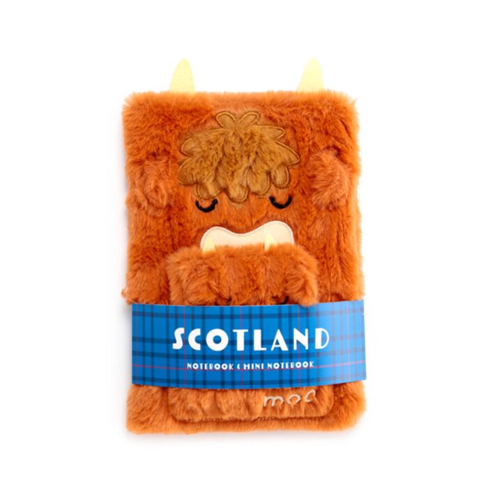 Pluszowy notes z Highland Coo, saszetką i mini-notesem - obrazek 2