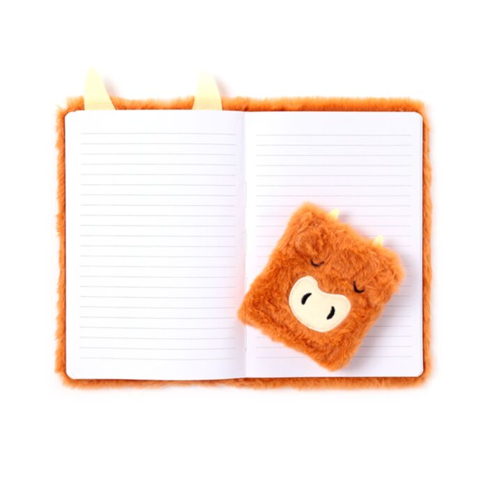 Pluszowy notes z Highland Coo, saszetką i mini-notesem - obrazek 5